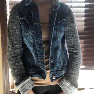 Knit jean jacket